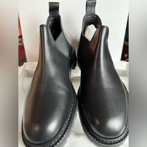 Manolo Blahnik Black Calf Leather Ankle Boots